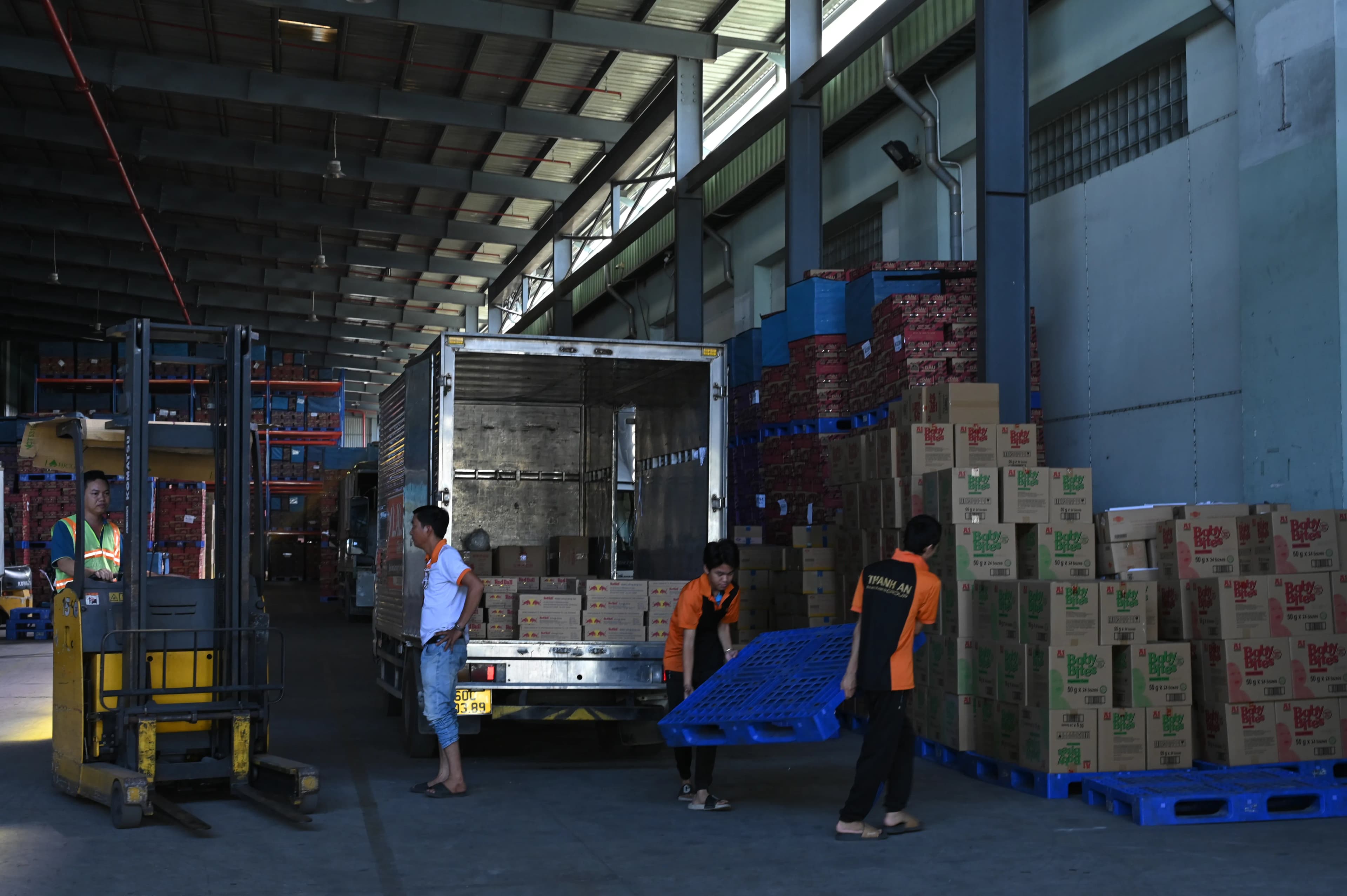 Loading pallets at a Richfield distribution centre.